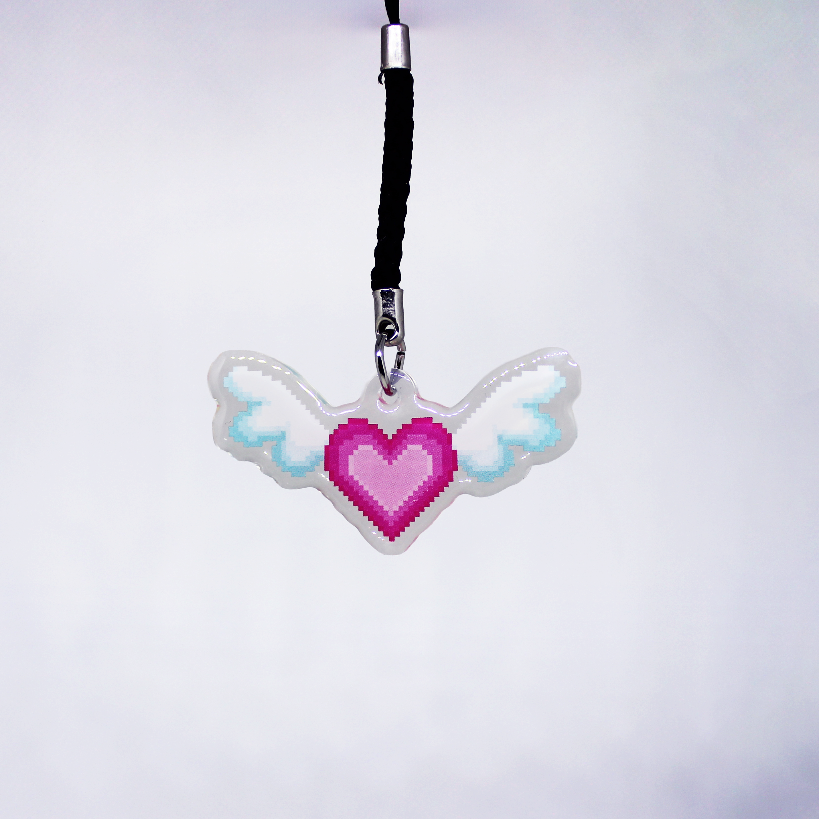 Pixel heart - Pink heart with angel wings