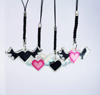 Pixel heart - Black heart with angel wings